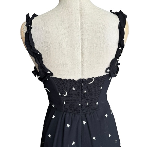 Rare Reformation Armadillo Mini Dress in Estrella Star Moon Print Black Size: 2 - Picture 9 of 10
